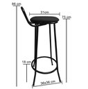 Ver imagem 5 de Banqueta Drink New de Metal Estofada Assento Preto para Cozinha Lanchonete Restaurante Bar
