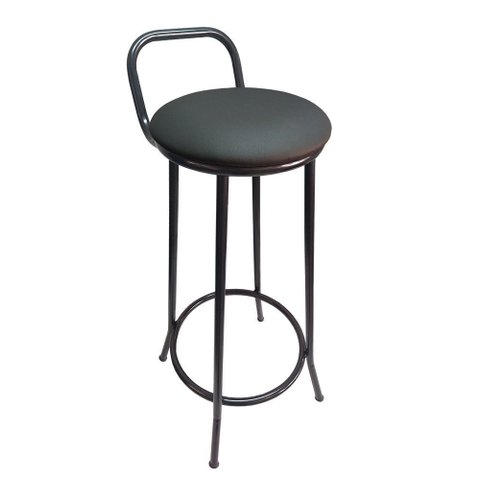 Banqueta Drink New de Metal Estofada Assento Preto para Cozinha Lanchonete Restaurante Bar