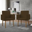 Ver imagem 1 de Kit 02 Poltronas Decorativa Sala Oferta Courino Balaqui Cor:courino Marrom