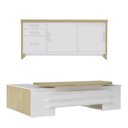 Ver imagem 1 de Mesa Escritório Presidente e Balcão 2 Portas 3 Gavetas Corp A06 Carvalho/branco - Mpozenato