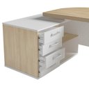 Ver mais imagens de Mesa Escritório Presidente e Balcão 2 Portas 3 Gavetas Corp A06 Carvalho/branco - Mpozenato