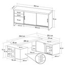 Ver imagem 4 de Mesa Escritório Presidente e Balcão 2 Portas 3 Gavetas Corp A06 Carvalho/branco - Mpozenato