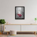 Ver imagem 2 de Quadro Guarda Chuva Vermelho e Torre Eiffel 24x18cm - com vidro:Madeira branca