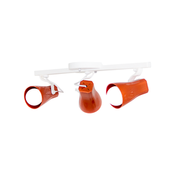 Spot Trilho Triplo Alpha 3 Sobrepor E27 Branco Com Cobre - 1