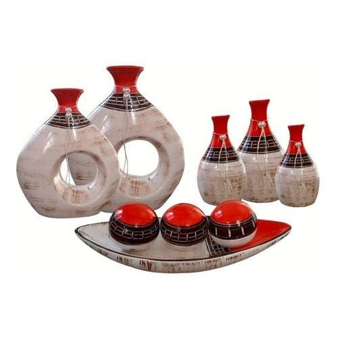 Vasos Decorativos em Cerâmica Cor e Brilho com Esferas