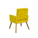 Ver imagem 4 de Poltrona Cadeira Decorativa c/ Costas Vazadas Camila Pés Palito Suede Amarelo - LM DECOR