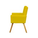 Ver imagem 3 de Poltrona Cadeira Decorativa c/ Costas Vazadas Camila Pés Palito Suede Amarelo - LM DECOR