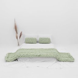 Manta Peseira de Maxi Tricot Queen 0,70x2,20m, Cor Verde Claro - Magma Cotton - 4
