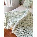 Ver imagem 2 de Manta Peseira de Maxi Tricot Queen 0,70x2,20m, Cor Verde Claro - Magma Cotton