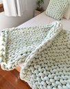 Ver imagem 2 de Manta Peseira de Maxi Tricot Queen 0,70x2,20m, Cor Verde Claro - Magma Cotton