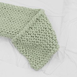 Manta Peseira de Maxi Tricot Queen 0,70x2,20m, Cor Verde Claro - Magma Cotton - 5
