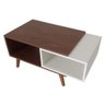 Mesa de Centro Retrô Pescara Amadeirado com Branco, Pés Palito, 100% MDF - Móveis LeBlanc - 4