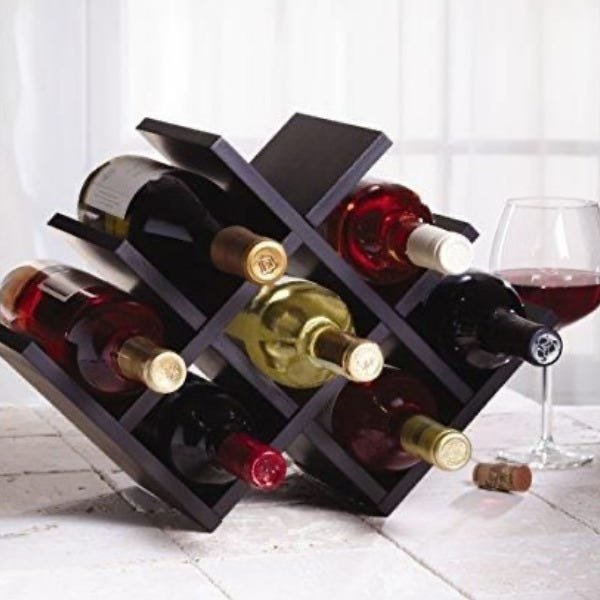 Suporte de garrafas de vinho Calábria Amêndola Rústico 100% MDF - Móveis LeBlanc - 1