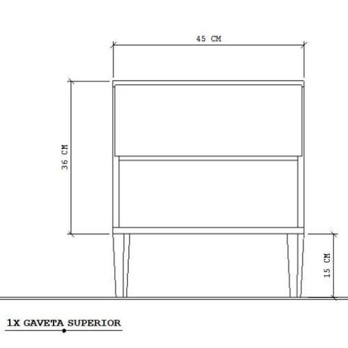 Mesa de Cabeceira Áquila Retrô Branca hairpin legs e Gaveta Inferior 100% MDF - Móveis LeBlanc - 4