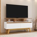 Ver imagem 6 de Rack Bancada Tv 50 Pol 120 Cm Rubi Cinamomo Branco Bechara