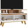 Rack Bancada Tv 50 Pol 120 Cm Rubi Cinamomo Branco Bechara - 4