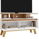 Ver imagem 4 de Rack Bancada Tv 50 Pol 120 Cm Rubi Cinamomo Branco Bechara