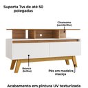 Ver imagem 5 de Rack Bancada Tv 50 Pol 120 Cm Rubi Cinamomo Branco Bechara