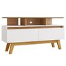 Rack Bancada Tv 50 Pol 120 Cm Rubi Cinamomo Branco Bechara - 1
