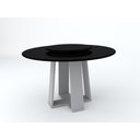 Ver imagem 1 de Mesa de Jantar Redonda Isabela 1,35m com Tampo Giratório Off White/preto/preto - New Ceval