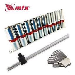 Jogo Kit Soquete 1/2 Longo Sextavado 10 Pçs com cabo T + Brinde - 2