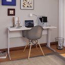 Ver imagem 2 de Mesa Retangular New City Pé Metálico Light 135 cm Cinza Cristal Gebb Work
