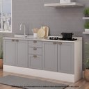 Ver imagem 1 de Armário de Cozinha Americana Completa Compacta Iluminata Genialflex Branco/fendi - Genialflex