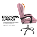 Ver imagem 3 de Cadeira de Escritório Presidente Soft Reclinável Ergonômica - Rosa - 2
