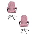Ver imagem 1 de Cadeira de Escritório Presidente Soft Reclinável Ergonômica - Rosa - 2