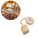 Ver imagem 1 de Lustre Pendente de 1m Rústico em Madeira Maciça com Tampa Canopla com Fio e Bocal Soquete Bivolt Par