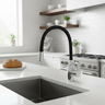 Torneira Flexível Gourmet Cozinha Preta Emborrachada Mesa Misturador - 2