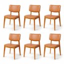 Ver imagem 1 de Kit 6 Cadeira de Jantar Madeira Maciça Manuela Estofada Premium Ergonomica Confortável Di Franco