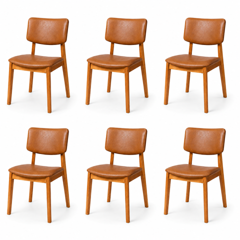 Kit 6 Cadeira de Jantar Madeira Maciça Manuela Estofada Premium Ergonomica Confortável Di Franco