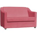 Ver imagem 4 de Kit Namoradeira + 4 Poltronas Decorativas para Sala Mila Suede Cores Pé de Plastico Cromado
