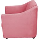 Ver imagem 7 de Kit Namoradeira + 4 Poltronas Decorativas para Sala Mila Suede Cores Pé de Plastico Cromado