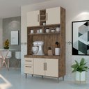 Ver imagem 2 de Armário de Cozinha Cristal Cor:canela-offwhite Multiuso Mizza Decor
