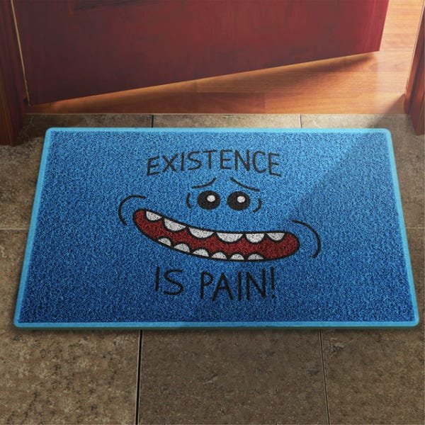 Tapete Capacho Rick And Morty Decoração Nerd Geek Cult Existence Is Pain - 1