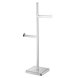 Papeleira Chão Bilat 2 Papel Higiênico Suportes Aço Inox 304