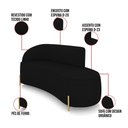Ver imagem 3 de Sofá 3 Lugares Orgânico 180cm Pé Dourado Morgan Linho Preto D03 - D’Rossi