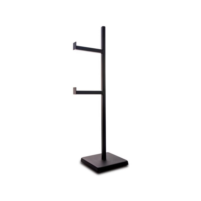 Papeleira Chão 2 Papel Higiênico Suporte Inox Preto Fosco