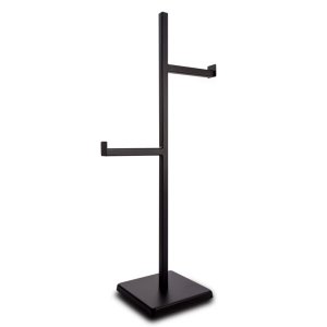 Papeleira Chão Bilat 2 Papel Higiênico Inox Preto Fosco 304