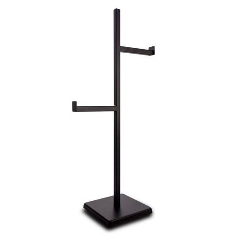 Papeleira Chão Bilat 2 Papel Higiênico Inox Preto Fosco 304