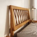 Ver imagem 5 de Cama Queen Madeira 158x198 Cabeceira Palito em X Mel Moderna Estrado Lice Idimex