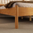 Ver mais imagens de Cama Queen Madeira 158x198 Cabeceira Palito em X Mel Moderna Estrado Lice Idimex