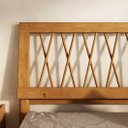 Ver imagem 4 de Cama Queen Madeira 158x198 Cabeceira Palito em X Mel Moderna Estrado Lice Idimex