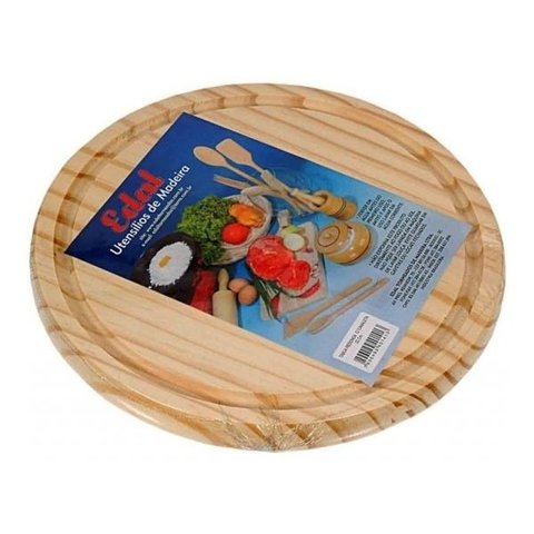 Tabua Madeira Redonda com Canaleta Edal 22cm Carne Legumes