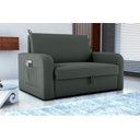 Ver imagem 2 de Sofá Cama Daiane 2 Lugares com Baú Veludo Maserati Cinza Matrix