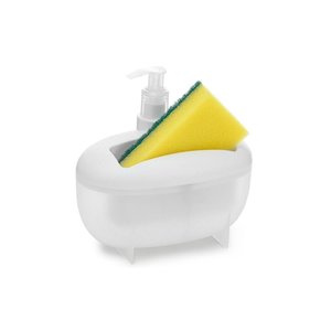 Porta Detergente com Dispenser de Plástico 750 Ml e Porta Esponja Branco - Giotto