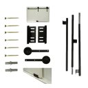 Ver imagem 4 de Kit Porta Celeiro Rustico Tubular Preto Roldana Aparente 2M