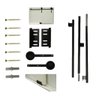 Kit Porta Celeiro Rustico Tubular Preto Roldana Aparente 2M - 4